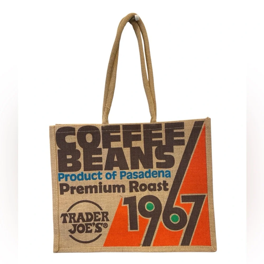 Trader Joe’s 1967 Pasadena Coffee Beans Jute Tote Bag
